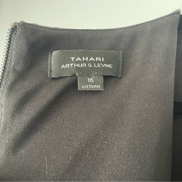 Tahari Arthur S. Levine Faux Leather Trim Dress - Picture 7 of 11